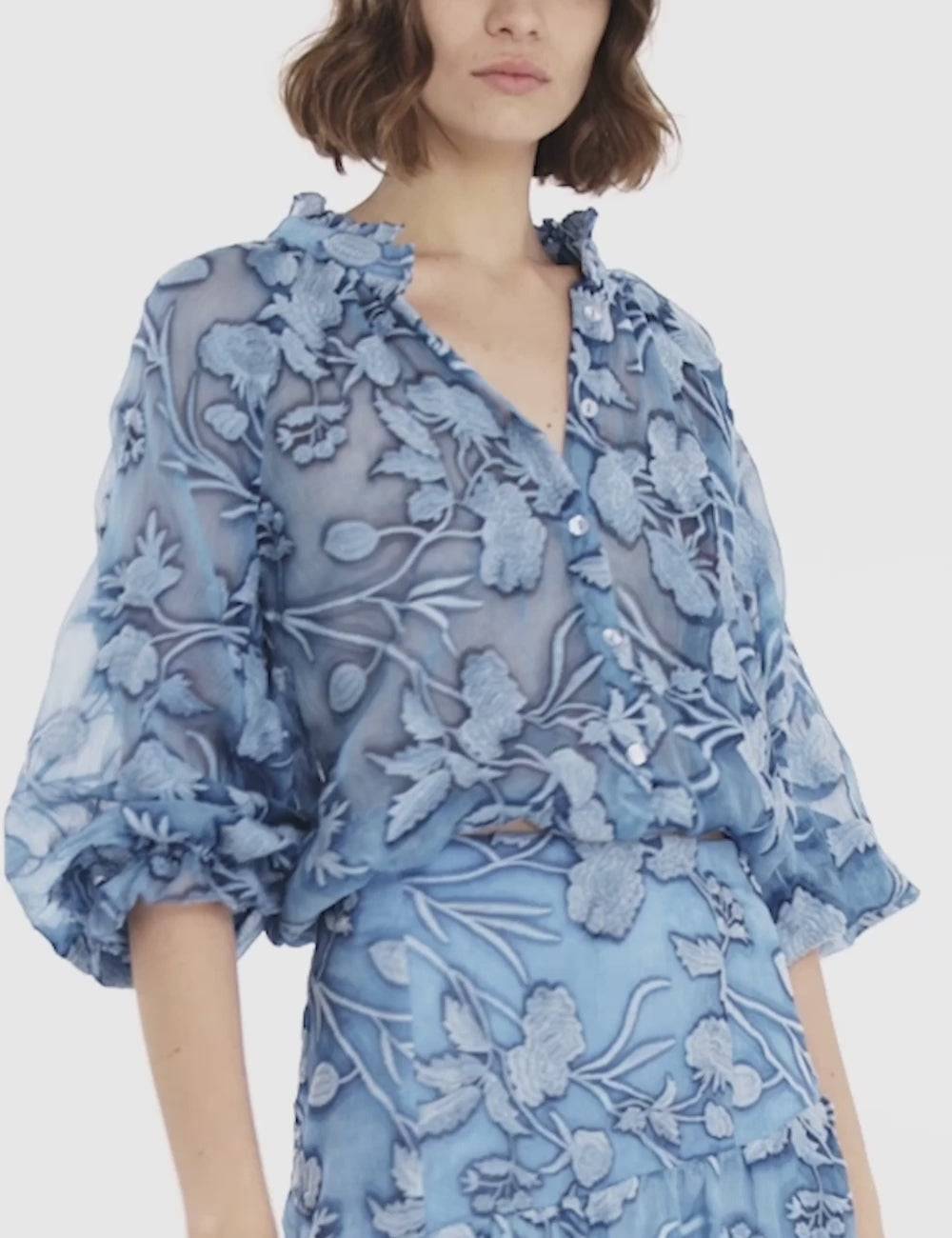 Jijil Camicia crop ricamata Negozi Online