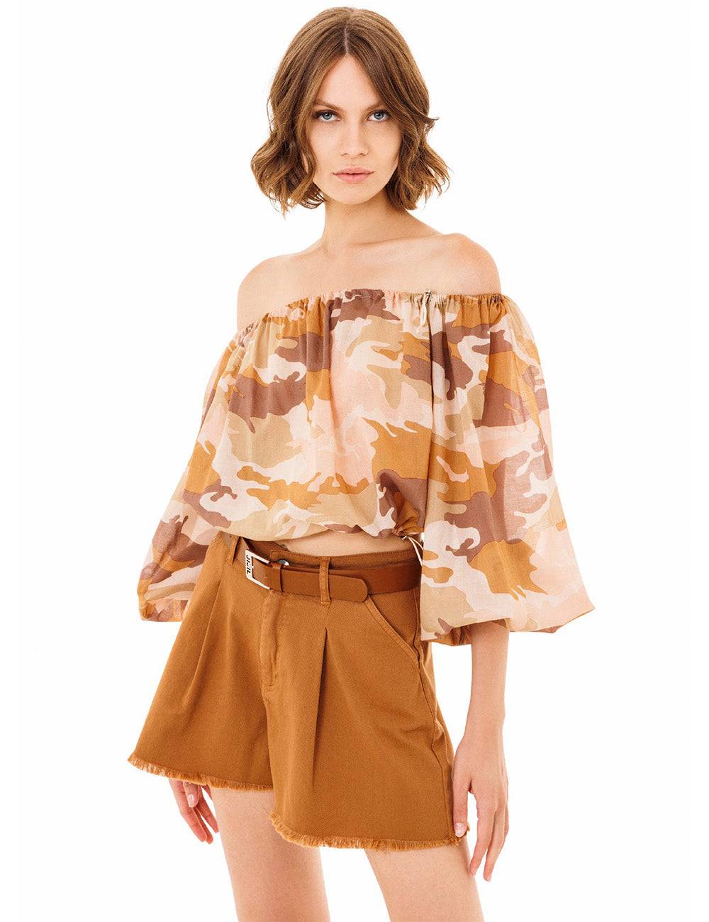 Jijil Shorts in cotone con bordo sfrangiato Economico
