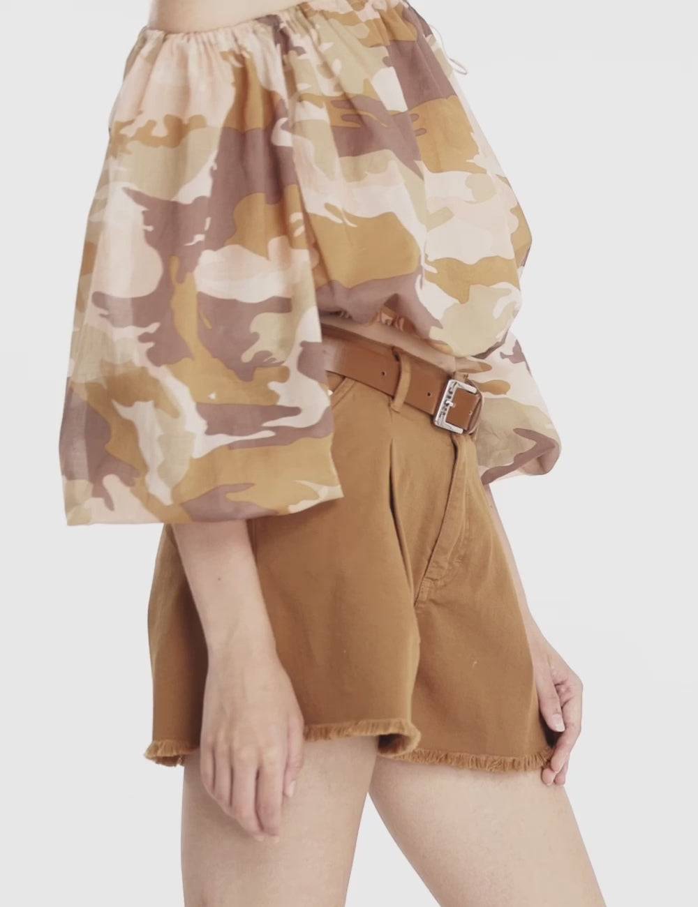 Jijil Shorts in cotone con bordo sfrangiato Economico