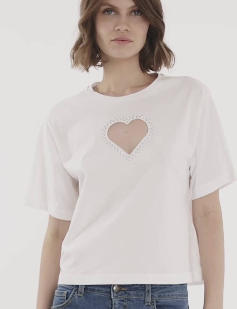 Jijil T-shirt con inserto a cuore Italy