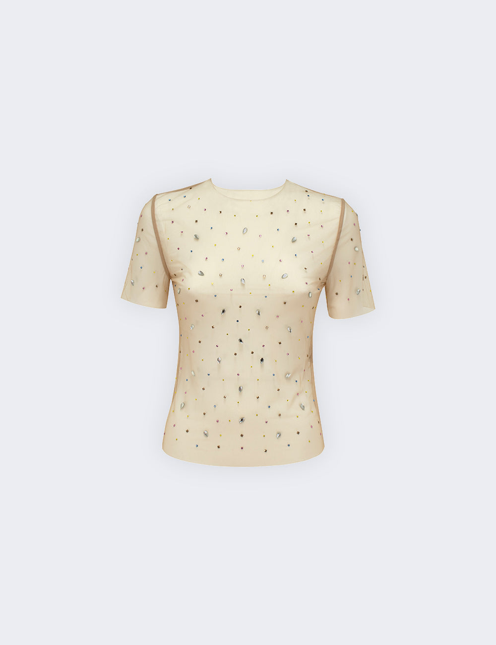 Jijil T-shirt trasparente con strass Italia