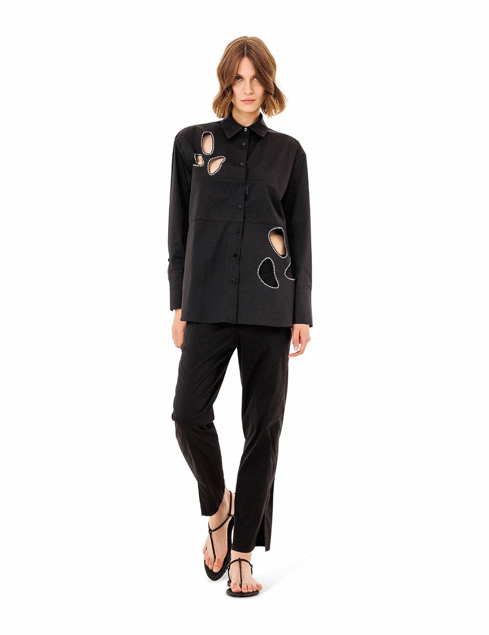 Jijil Camicia in misto cotone con inserti Promozione