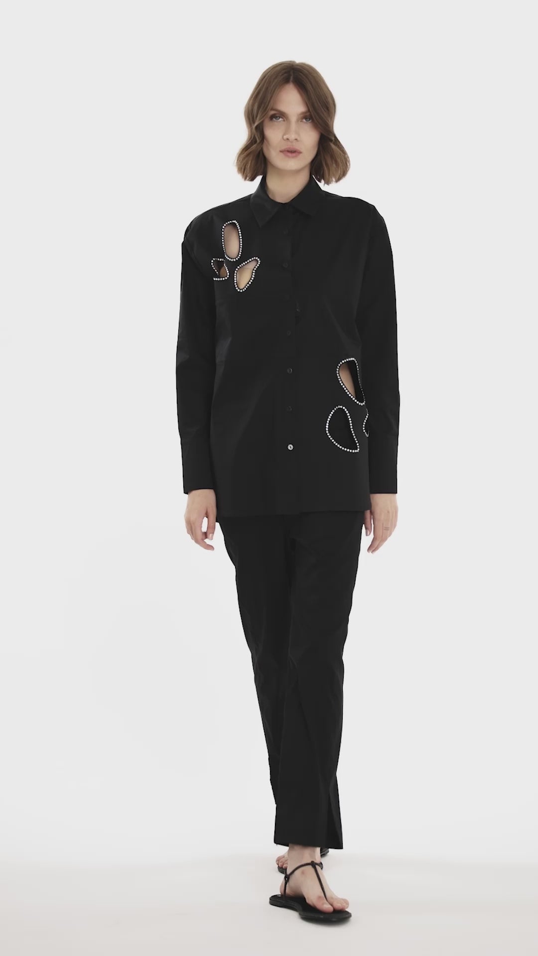 Jijil Camicia in misto cotone con inserti Promozione