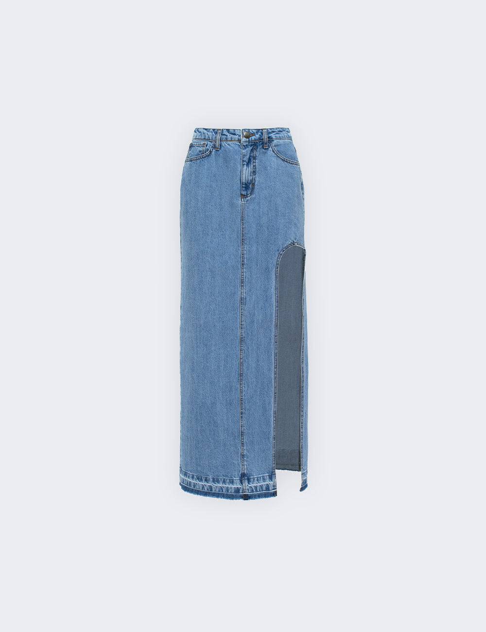 Jijil Gonna lunga in denim Latest stili