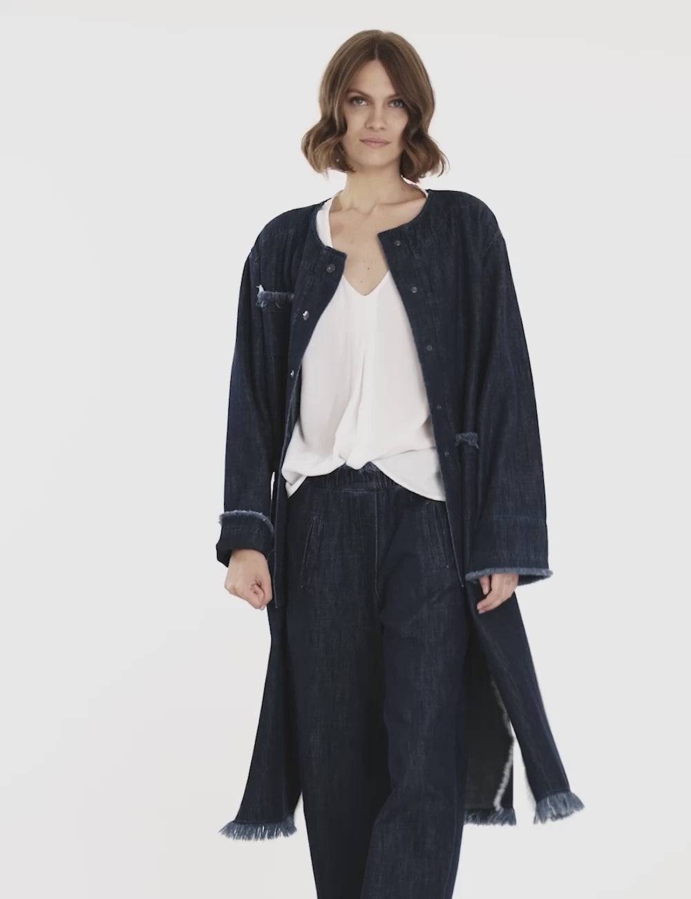 Jijil Pantalone in denim con fondo sfrangiato Promozione Limitata