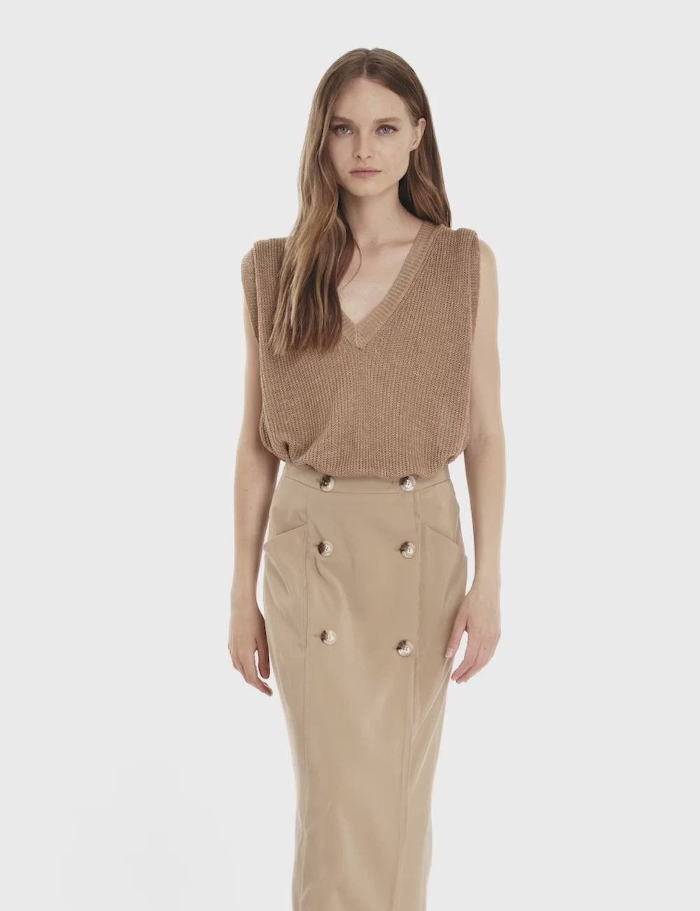 Jijil Maglia smanicata con scollo a V Prezzo Ridotto