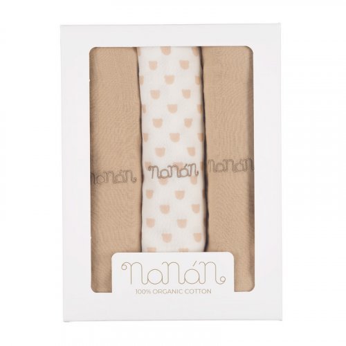 Nanán Set 3 pz mussola beige 80x80 cm Vendita