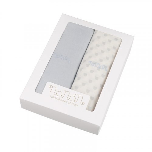 Nanán Set 2 pz mussola azzurro 120x120 cm Spedizione Gratuita