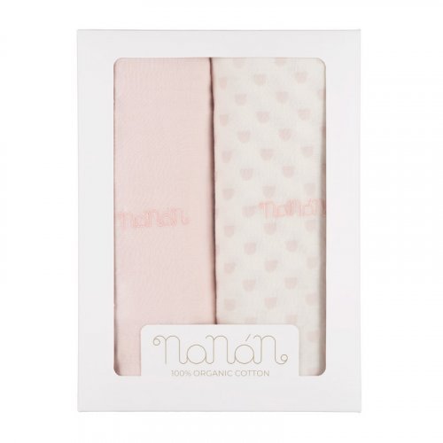 Nanán Set 2 pz mussola rosa 120x120 cm Soddisfazione Garantita