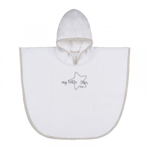 Nanán Accappatoio poncho grigio "My little star" Nuovo