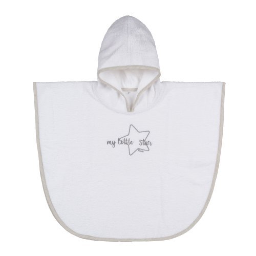 Nanán Accappatoio poncho grigio "My little star" Nuovo