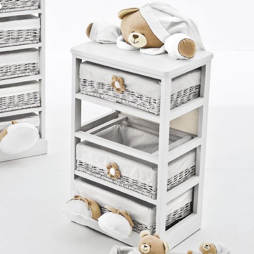 Nanán Mobile 4 cassetti Tato bianco Vendita Calda