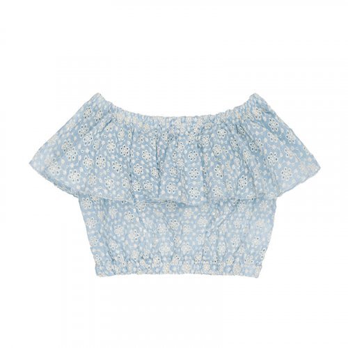 Nanán Blusa in stangallo azzurra Presa