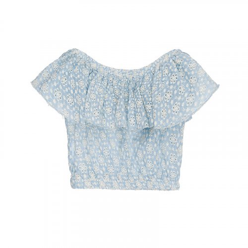 Nanán Blusa in stangallo azzurra Presa