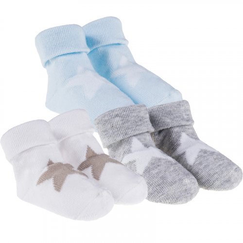 Nanán Set 3 Calzini Bianchi, Grigi e Azzurri con Stella Spedizione gratuita