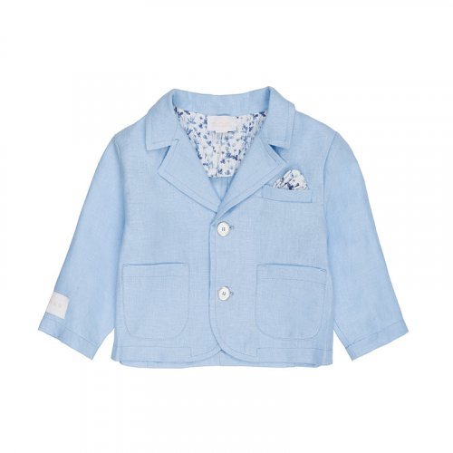 Nanán Giacca in lino azzurra In Saldo
