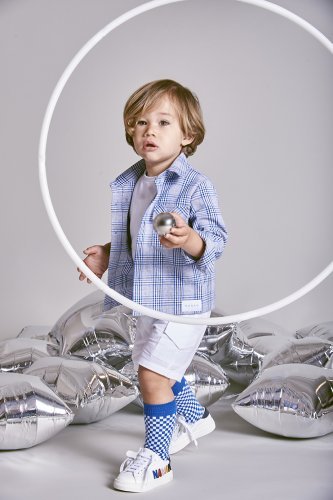 Nanán Giacca/camicia scozzese blu Promozione