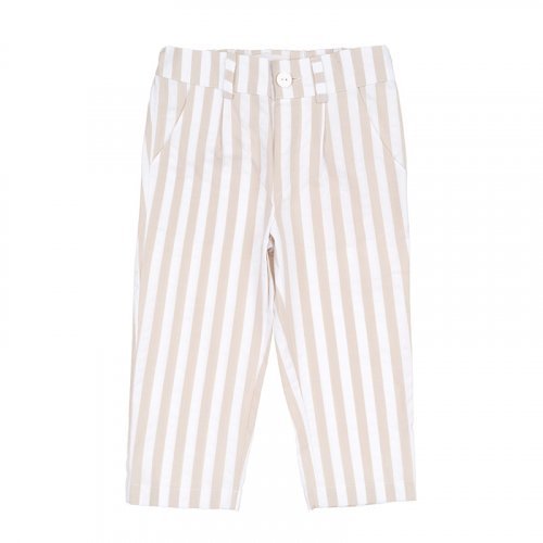 Nanán Pantalone a righe beige Sottocosto