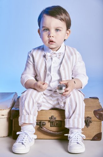 Nanán Pantalone a righe beige Sottocosto