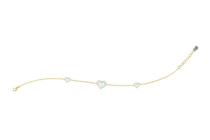 Nanán Bracciale Cuori Azzurri Argento Solo un giorno rimasto