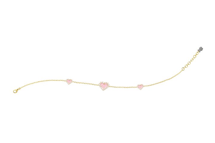 Nanán Bracciale Cuori Rosa Argento Duty-free