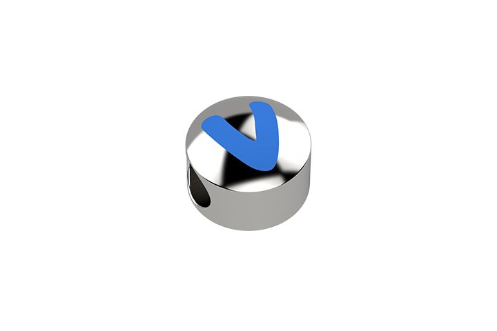 Nanán Cursore lettera azzurra V - Ag 925 Qualità