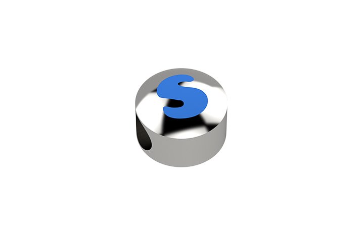 Nanán Cursore lettera azzurra S - Ag 925 Spedizione Gratuita