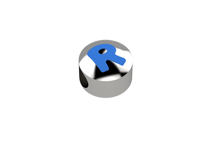Nanán Cursore lettera azzurra R - Ag 925 Pezzi Unici