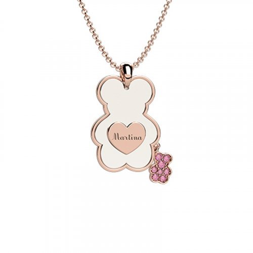 Nanán Pendente Orso Ceramica-Oro 9Kt Rosa ACQUISTA ORA