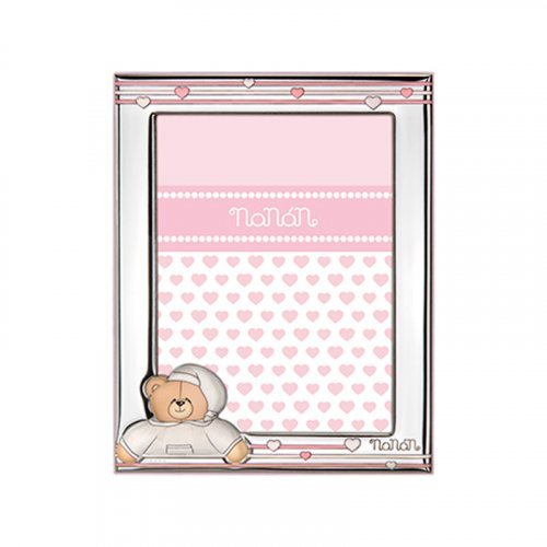 Nanán Cornice Argento Tato rosa 130x180mm Fino al 50% di sconto