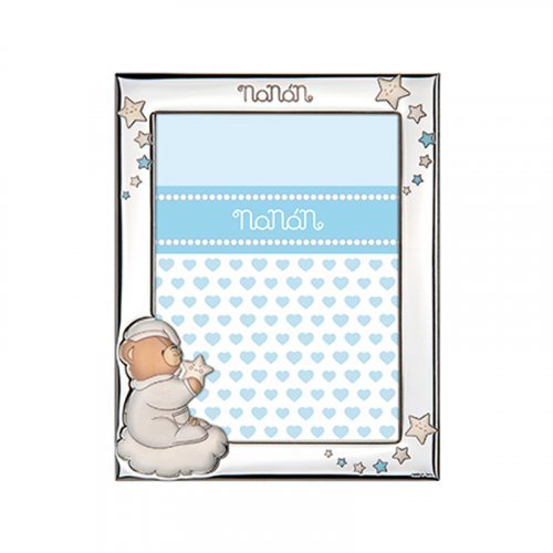 Nanán Cornice Argento azzurro 90x130mm Sostegno trimestrale