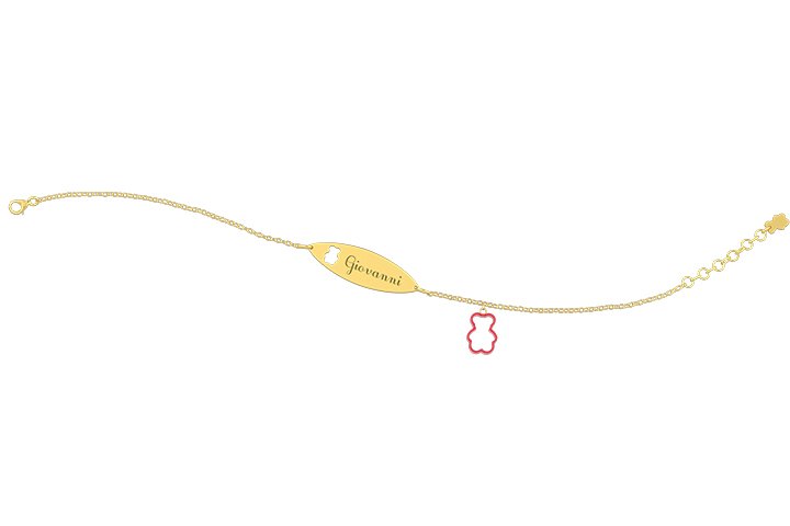 Nanán Bracciale con Targhetta - Charms orsetto rosso Enormi sconti