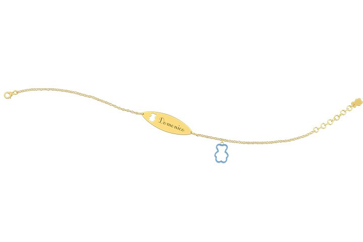 Nanán Bracciale con Targhetta - Charms orsetto azzurro 50% di sconto con spedizione gratuita