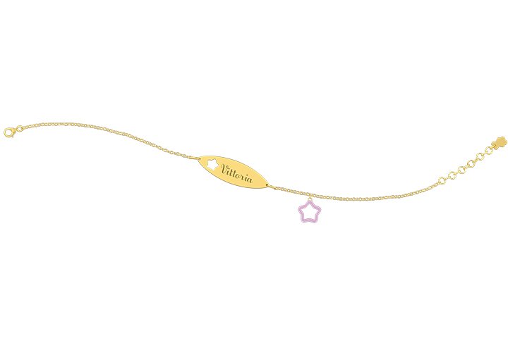 Nanán Bracciale con Targhetta - Charms stella rosa Limitato a 3 giorni