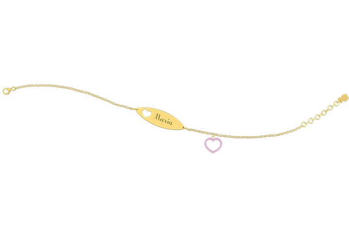 Nanán Bracciale con Targhetta - Charms cuore rosa Black Friday Prezzi