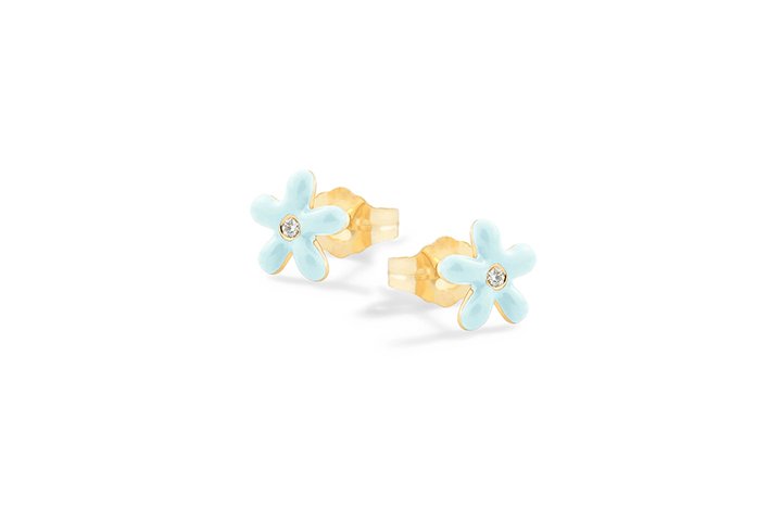 Nanán Orecchini Margherite Azzurre Argento