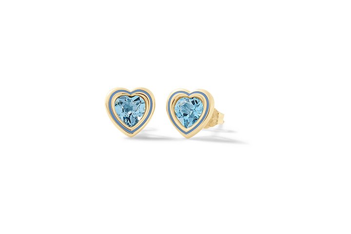 Nanán Orecchini Cuore Brillante Azzurro Spedizione Gratuita