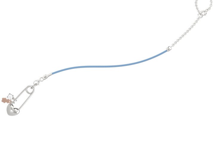 Nanán Spilla Portaciuccio con cordino azzurro - Ag 925 Outlet