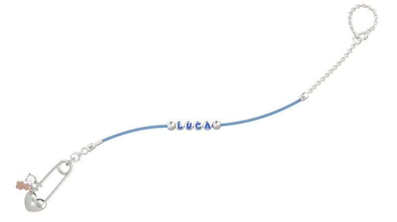 Nanán Spilla Portaciuccio con cordino azzurro - Ag 925 Outlet