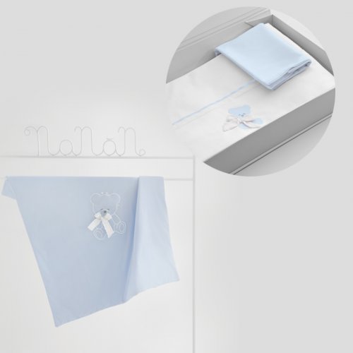 Nanán Gift Promo: Set Lenzuola carrozzina + Copertina carrozzina AZZURRO Only for today