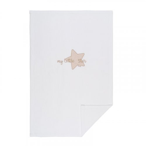 Nanán Coperta letto in pile "My little star" con ricamo beige Qualità Garantita