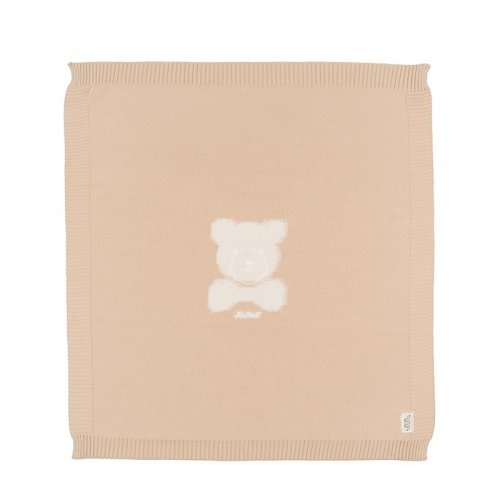 Nanán Coperta in filo beige con orso Offerta