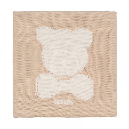 Nanán Coperta in filo beige con orso Offerta