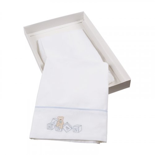Nanán Set Lenzuola Letto 3 Pz Dadini Azzurro Sconto di tempo limitato