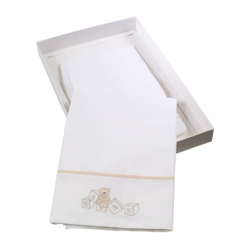Nanán Set Lenzuola 3pz Lettino Dadini Bianco Prezzo di fabbrica