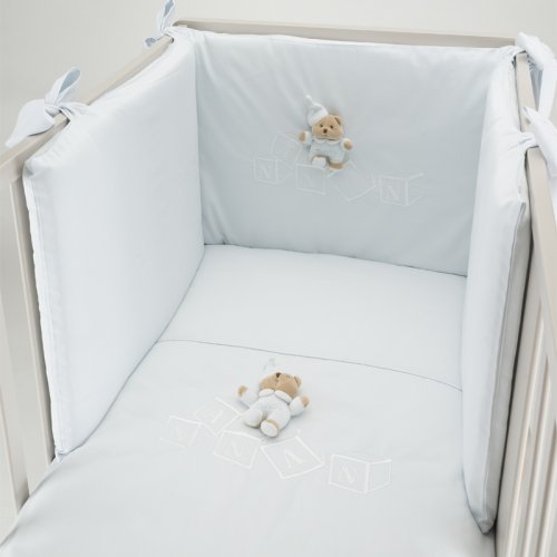 Nanán Set Piumone e Paracolpi 4pz Dadini Azzurro Offerta Giorno del Papà