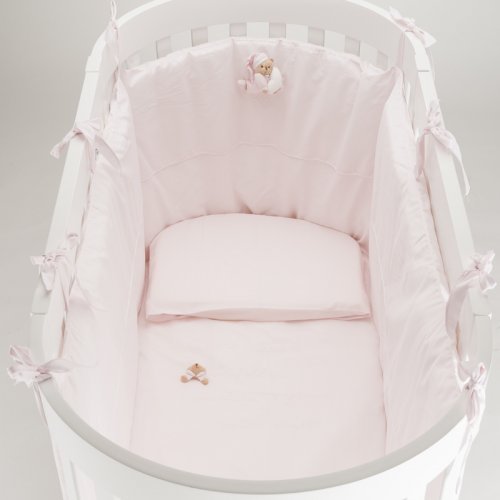 Nanán Set Piumone e Paracolpi 4pz per Lettino Ovale- Puccio Rosa Offerta Anniversario