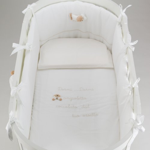 Nanán Set Piumone e Paracolpi 4pz per Lettino Ovale Bianco Bestseller