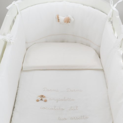Nanán Set Piumone e Paracolpi 4pz per Lettino Ovale Bianco Bestseller