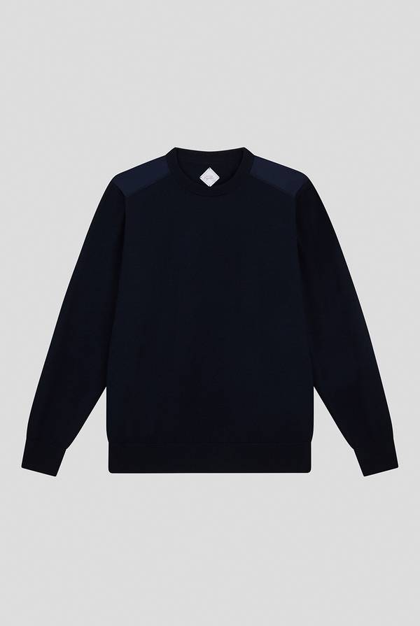 Lab. Pal Zileri Girocollo in lana con dettagli in nylon Offerte